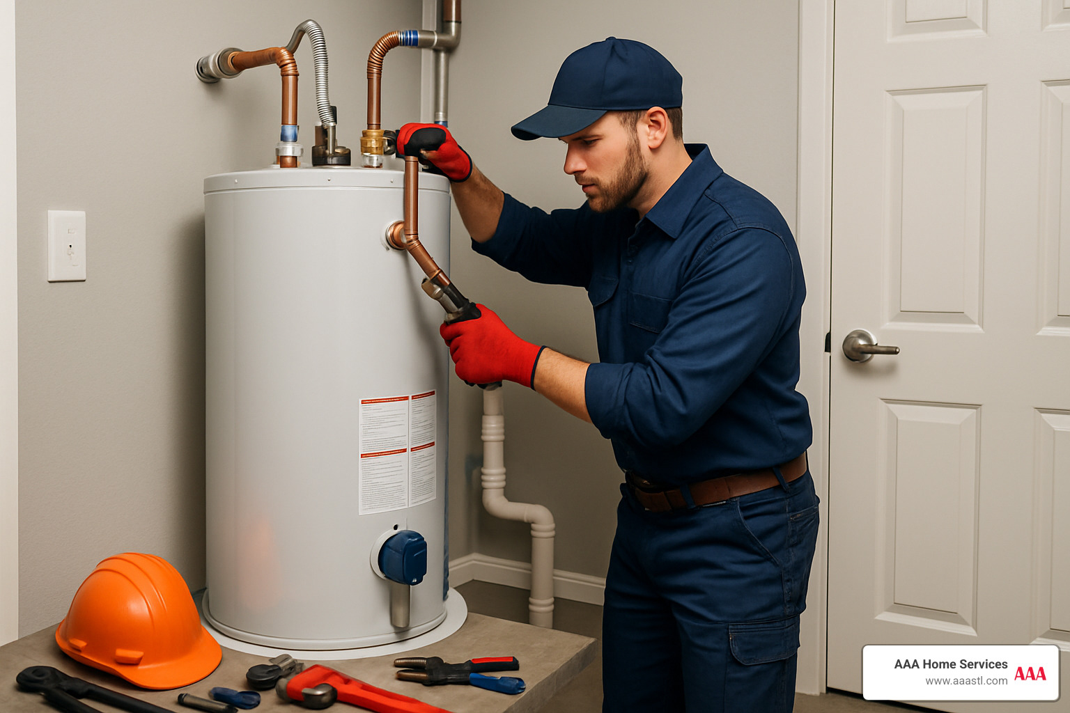 certified plumber installing water heater in residential home - certified plumber certified plumber installing water heater in residential home - certified plumber