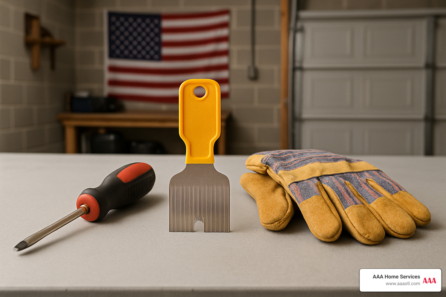 AC maintenance tools including screwdriver, fin comb, and safety gloves - ac servicing at home AC maintenance tools including screwdriver, fin comb, and safety gloves - ac servicing at home