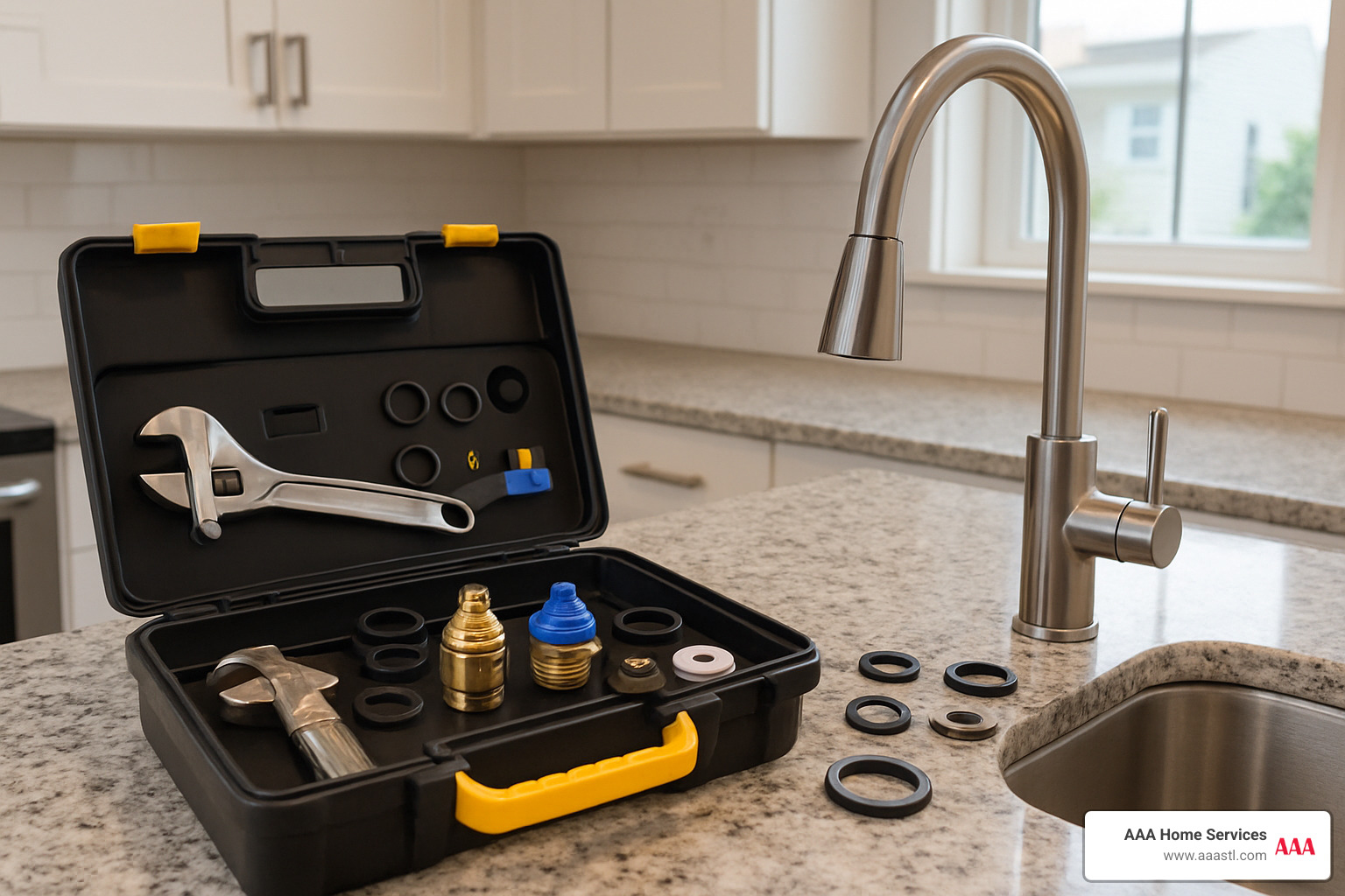 Leaky Faucet? Local Plumbers Ready to Help 5 toolbox and faucet parts - faucet repair near me