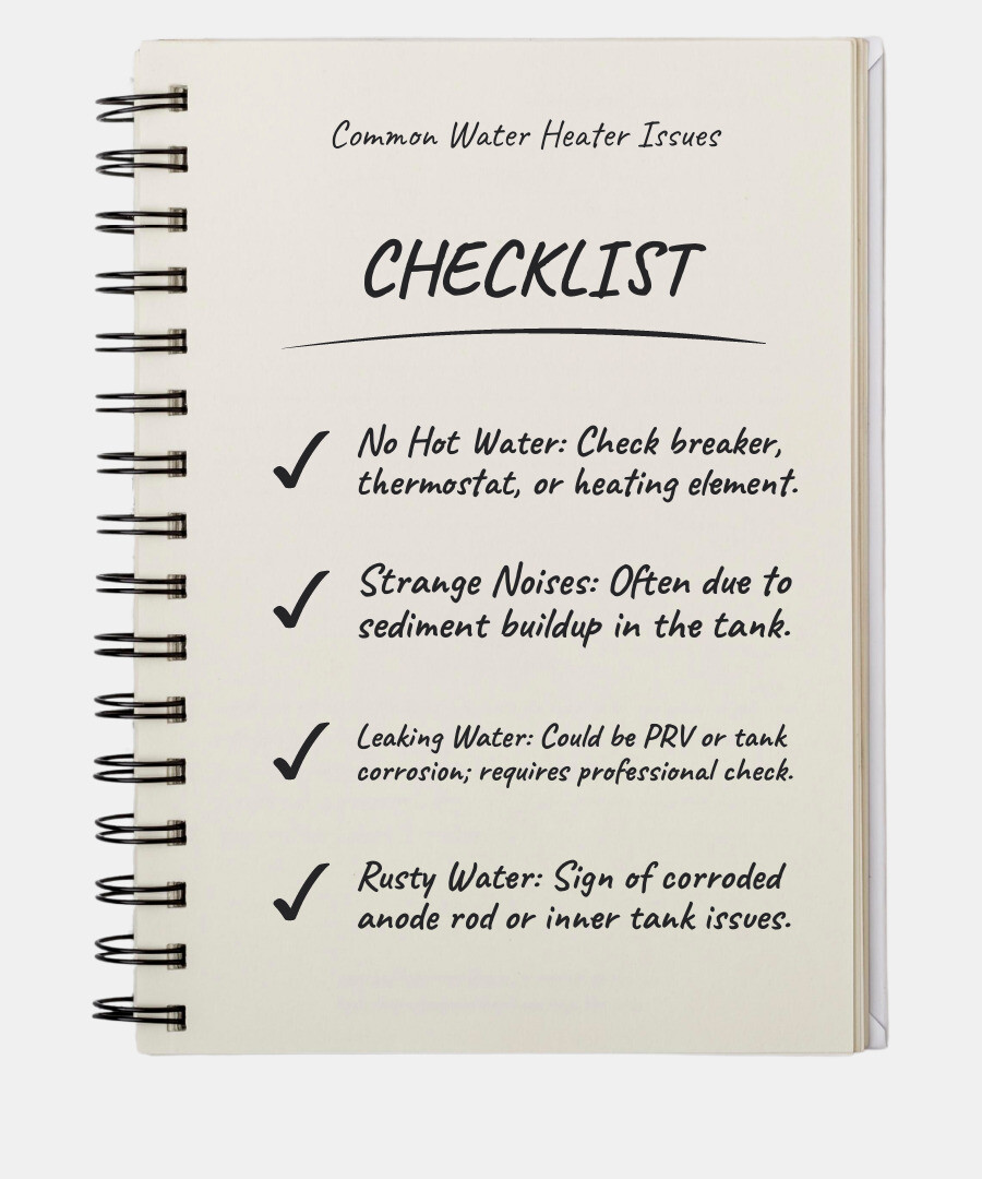 infographic showing the main components of an electric water heater including the upper and lower heating elements positioned inside the tank, dual thermostats on the side, cold water dip tube at top, hot water outlet pipe, drain valve at bottom, pressure relief valve, and sacrificial anode rod, with labels pointing to each part - electric hot water repair infographic checklist-notebook infographic showing the main components of an electric water heater including the upper and lower heating elements positioned inside the tank, dual thermostats on the side, cold water dip tube at top, hot water outlet pipe, drain valve at bottom, pressure relief valve, and sacrificial anode rod, with labels pointing to each part - electric hot water repair infographic checklist-notebook
